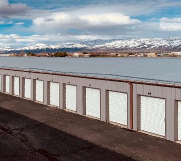 A row of storage units