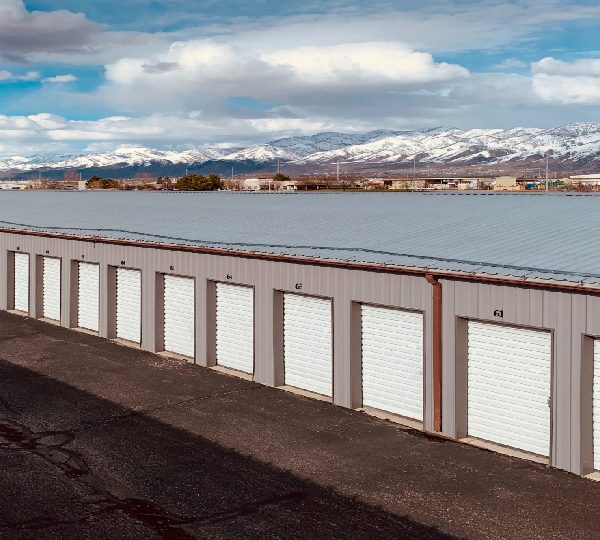 A row of storage units