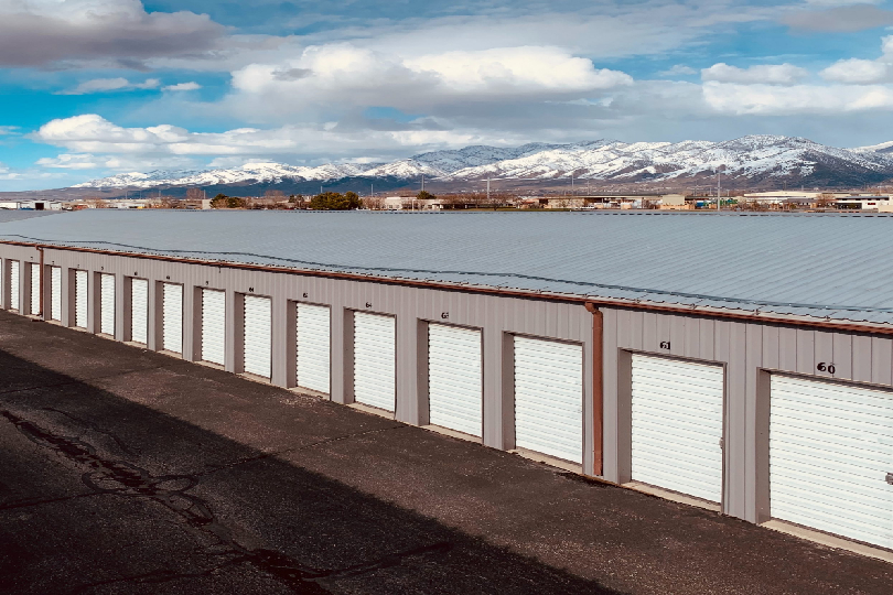 A row of storage units